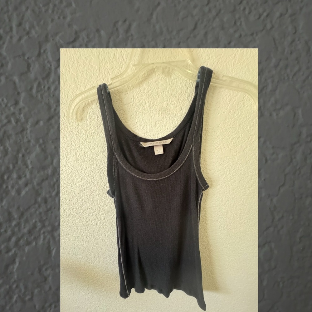 Victoria's Secret Gray Fitted Ribbed Tank Top